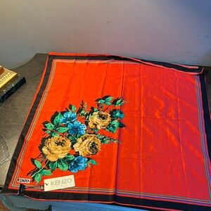 Kenzo Red Floral Scarf